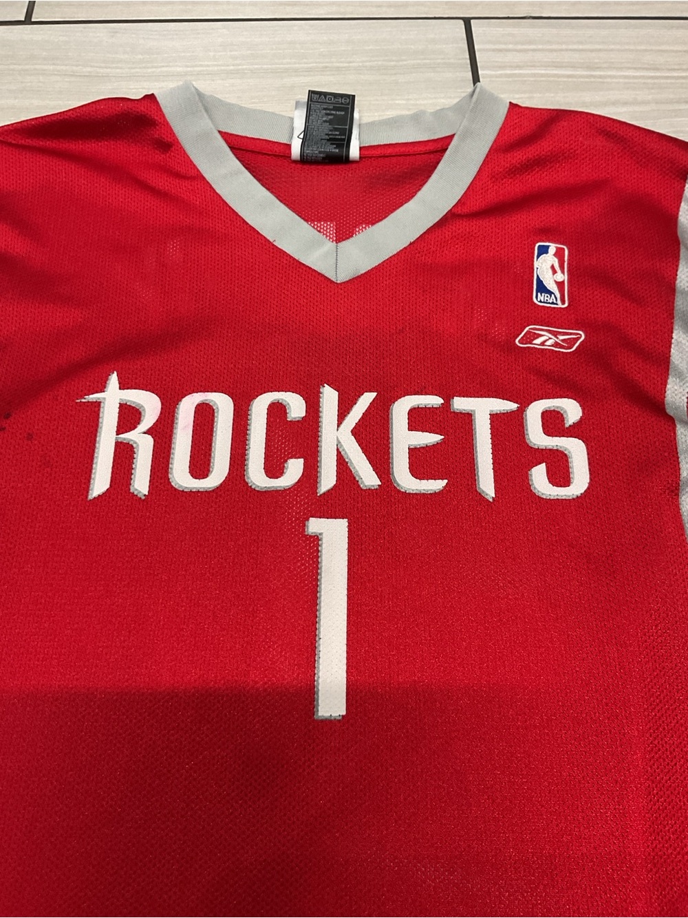 Vintage Reebok Houston Rockets Tracy McGrady #1 NBA Jersey - Picture 11 of 11